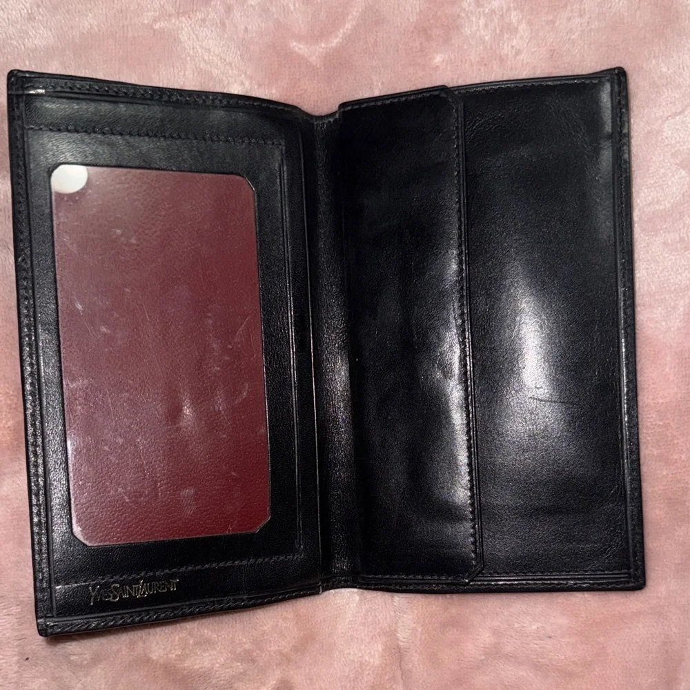 Yves Saint Laurent vintage Black and burgundy Leather bifold EUC